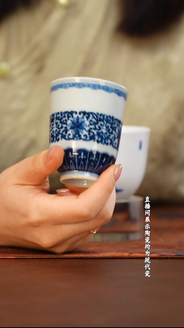 快雪时晴青花双勾纹凌霄杯@@kxsq102