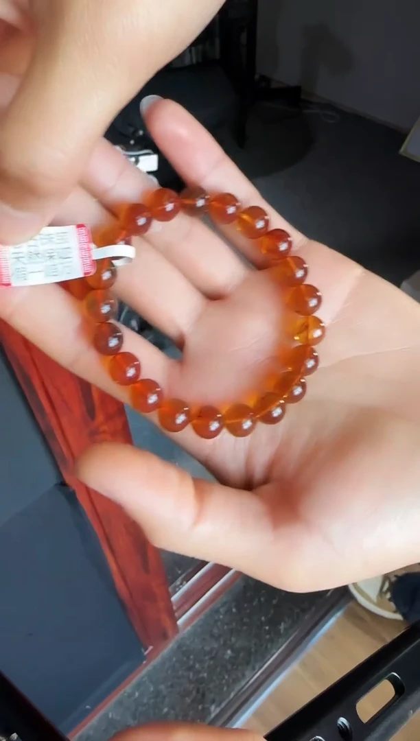 手串琥珀未镶嵌#5缅甸琥珀紫罗兰手串9mm