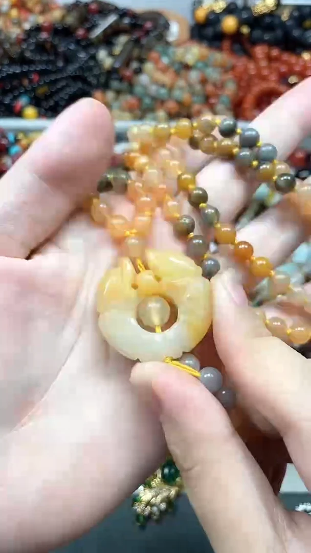 毛衣链未镶嵌石英质玉（金丝玉）多样性发货拍一发一