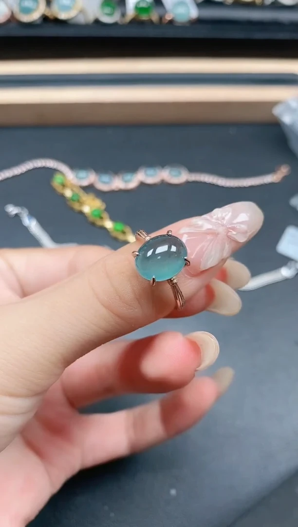 翡翠戒指银S925镶嵌1111111