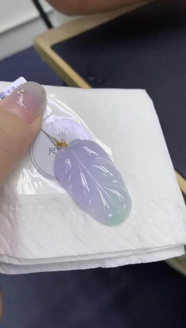 颈饰18K金镶嵌翡翠天然缅甸翡翠A货百元以上9元证书费自理