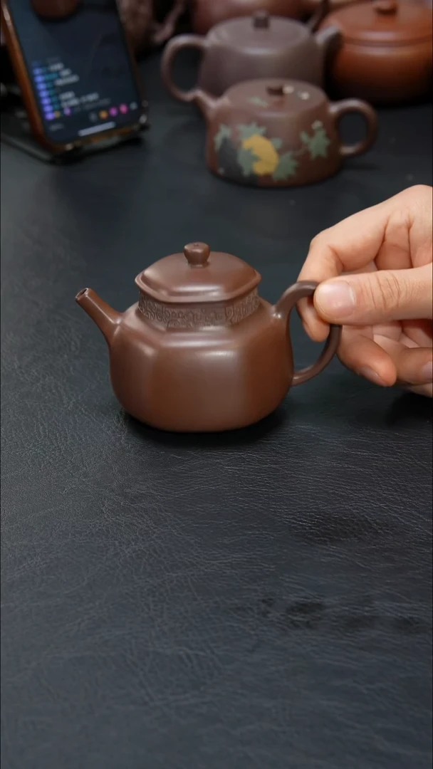 茶壶紫砂小*择砂复刻紫泥六方言心壶