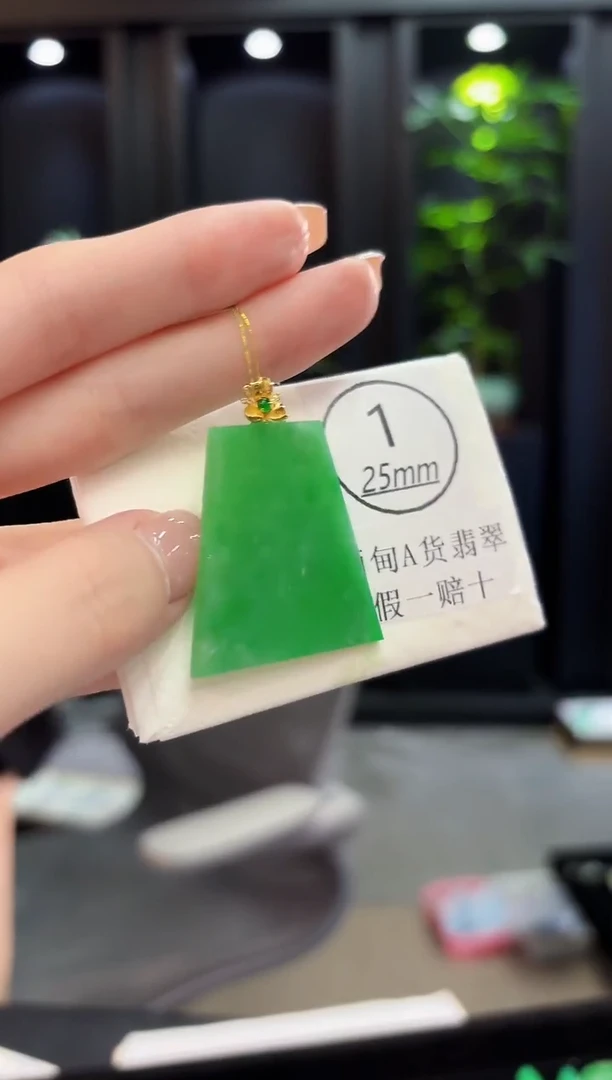 颈饰18K金镶嵌翡翠 缅料A货/支持复检/一件