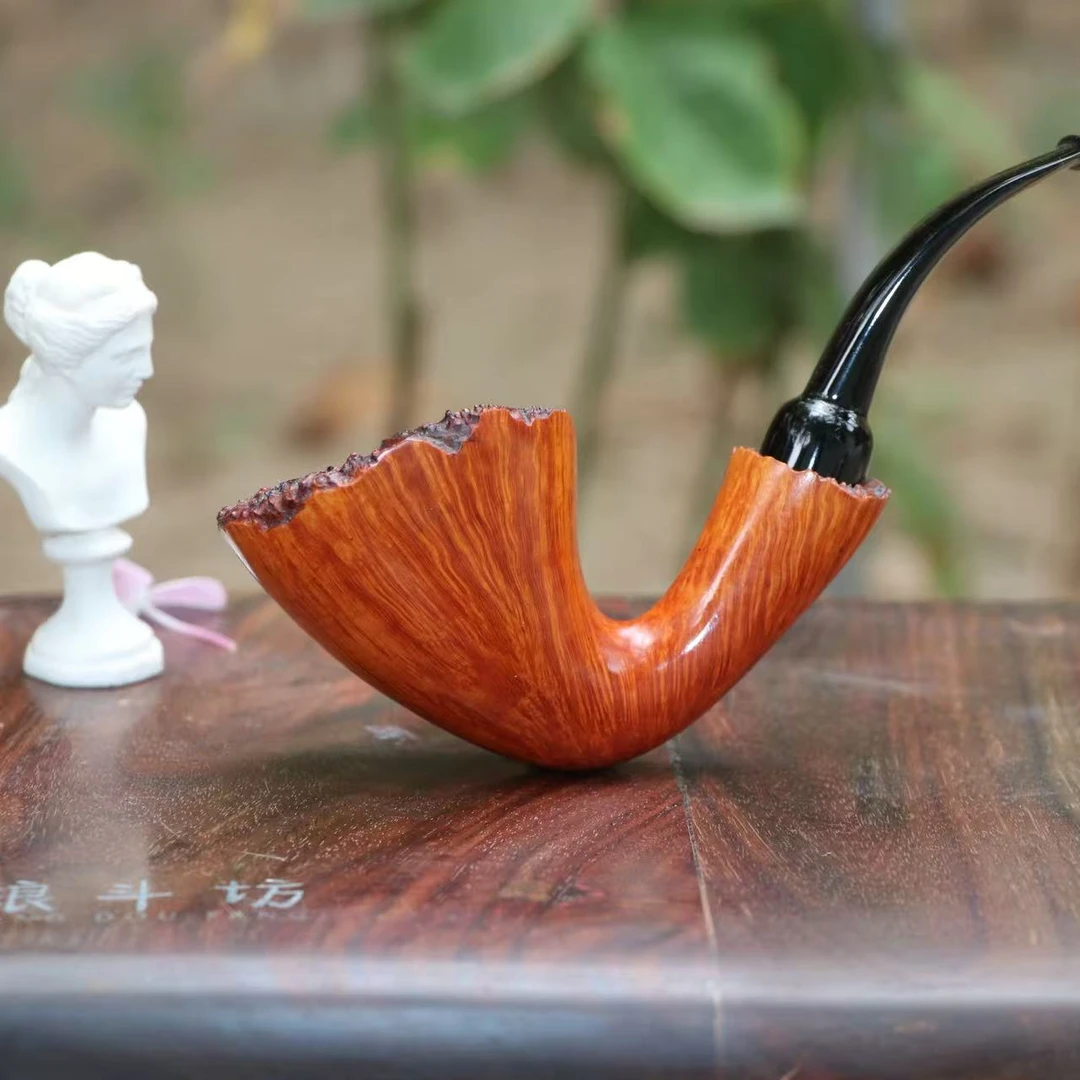 意大利进口石楠木纯手工制作总裁双留皮烟斗手工烟斗