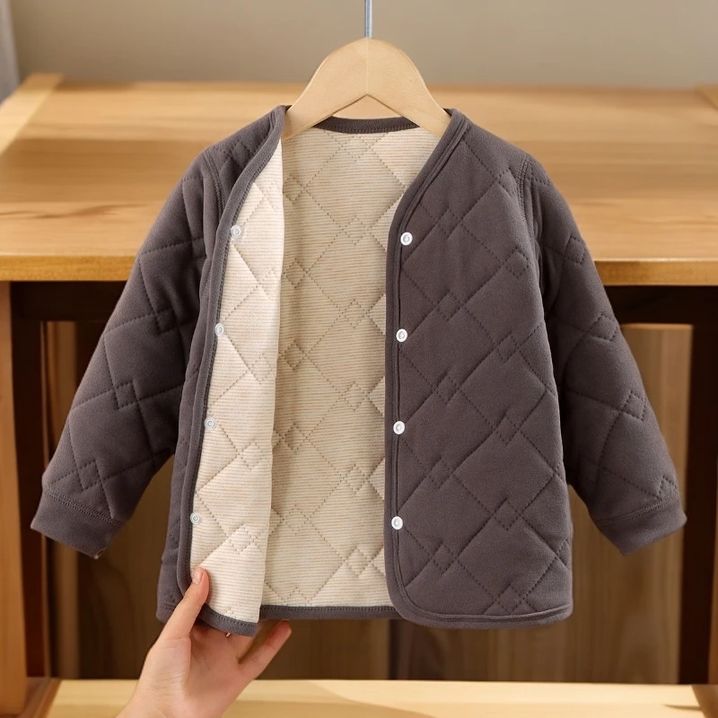 加绒加厚中大儿童男女校服神器棉服套装三层棉袄棉裤内穿保暖棉衣