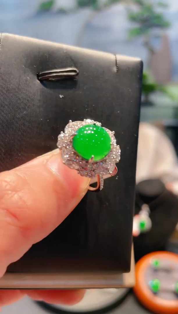 翡翠银S925镶嵌颈饰天然A货翡翠6