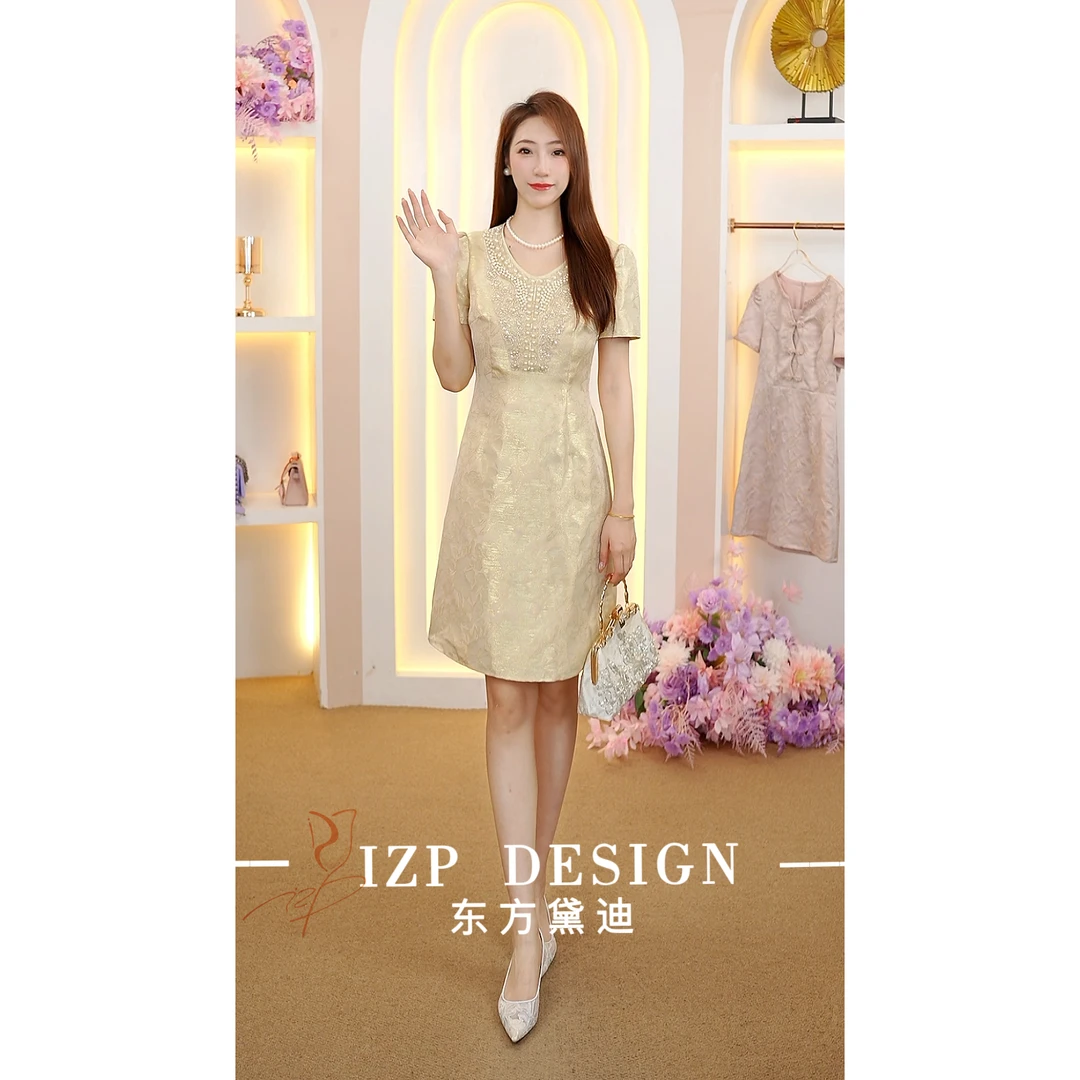 东方黛迪 新款中式气质复古精致夏季连衣裙PO73861