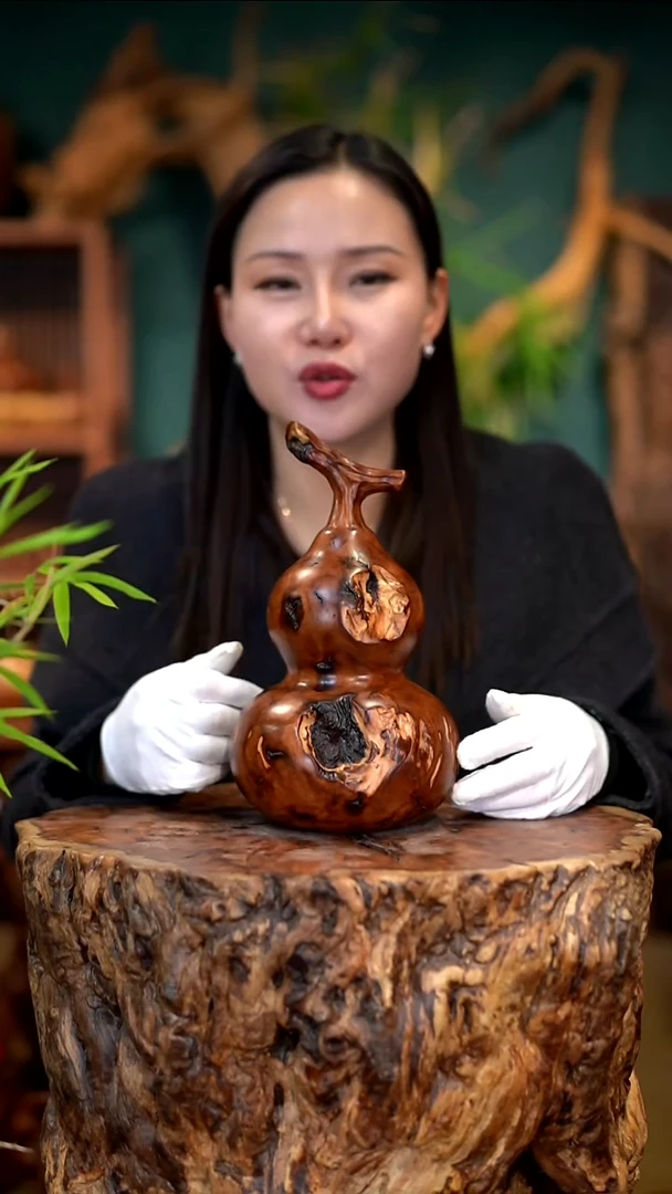 木雷击枣木葫芦摆件