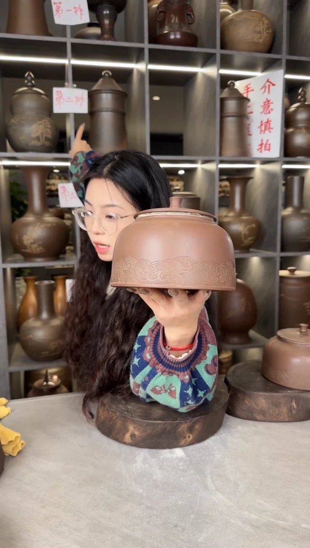 【闪购商品】罐本陶手作坭兴陶半斤装浪花茶叶罐微瑕
