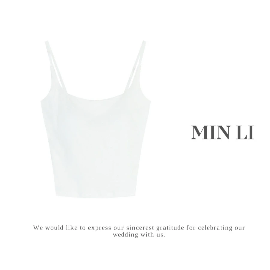 小米自留【 MIN LI 】百搭舒适纯色遮副乳含胸垫可调节肩带吊带