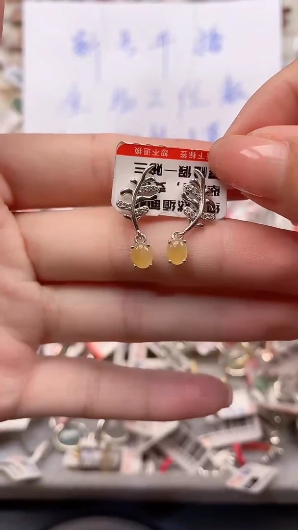 翡翠戒指银S925镶嵌戒指37