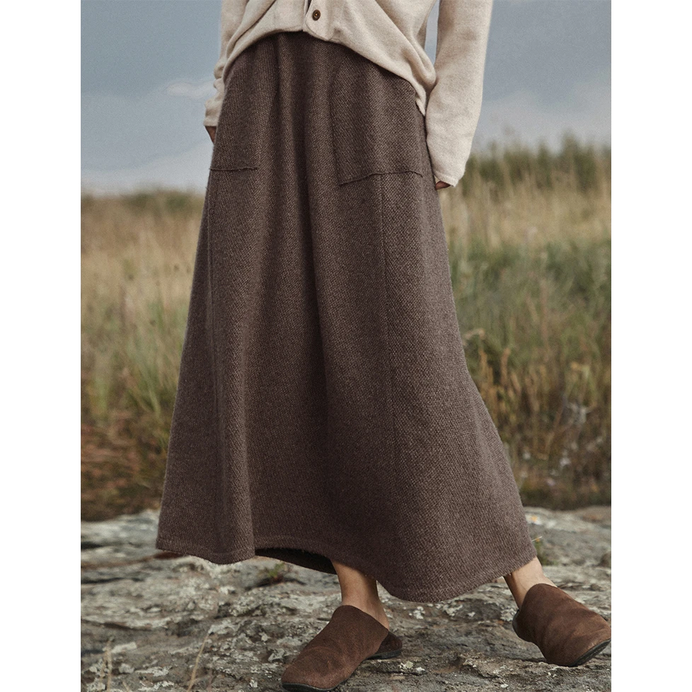 Say Ya【幻】秋日轻语 百搭款A版羊绒半裙 手插兜爆款显瘦垂坠感