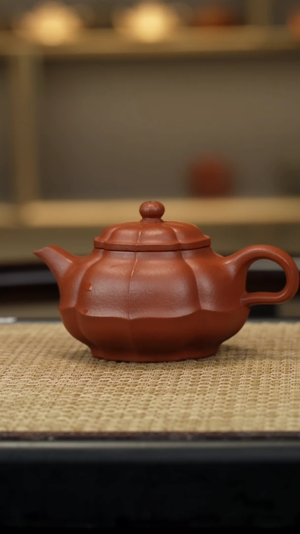 【闪购商品】紫砂茶壶生砂朱泥筋纹合菱仙子