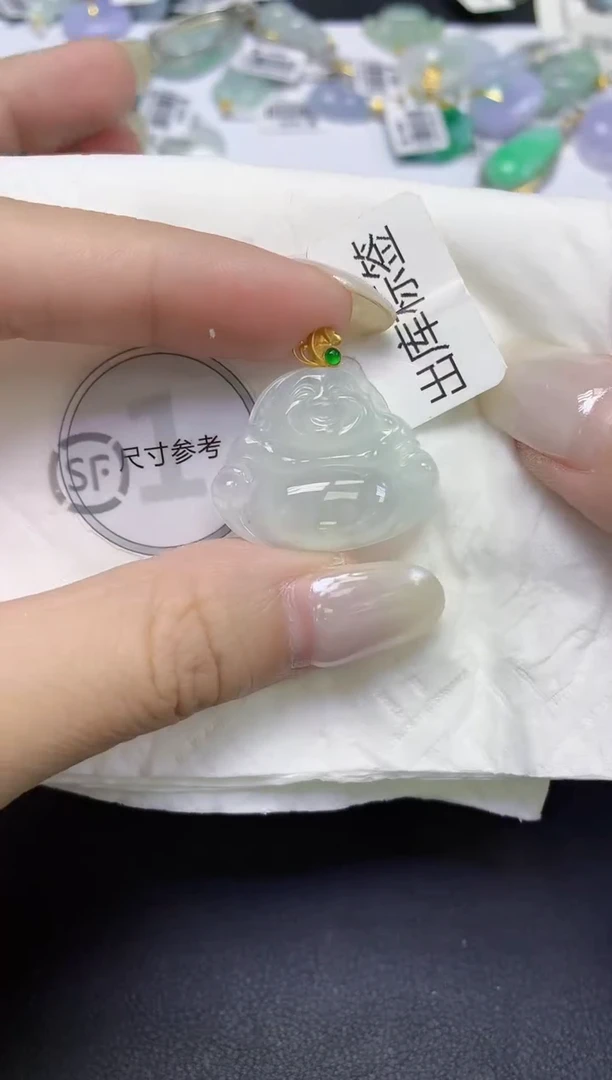 颈饰18K金镶嵌翡翠天然缅甸翡翠A货百元以上9元证书费自理