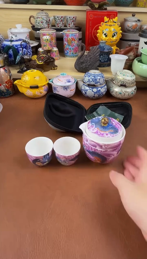 陶瓷茶具摆件旅行套组