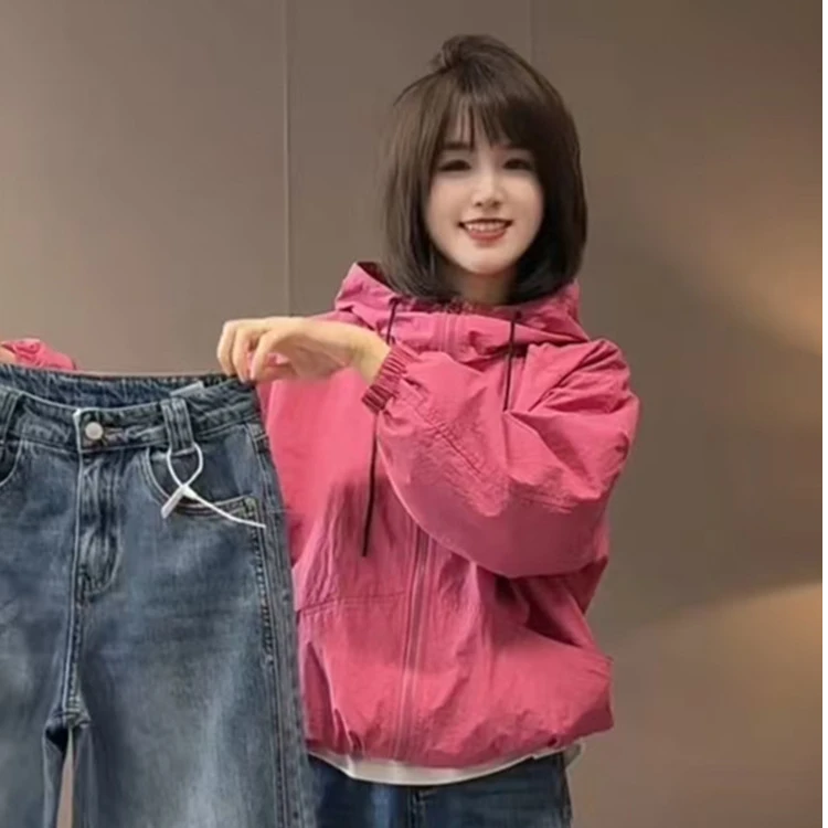 短款冲锋衣外套女春秋装新款2025流行爆款韩系宽松休闲小个子上衣