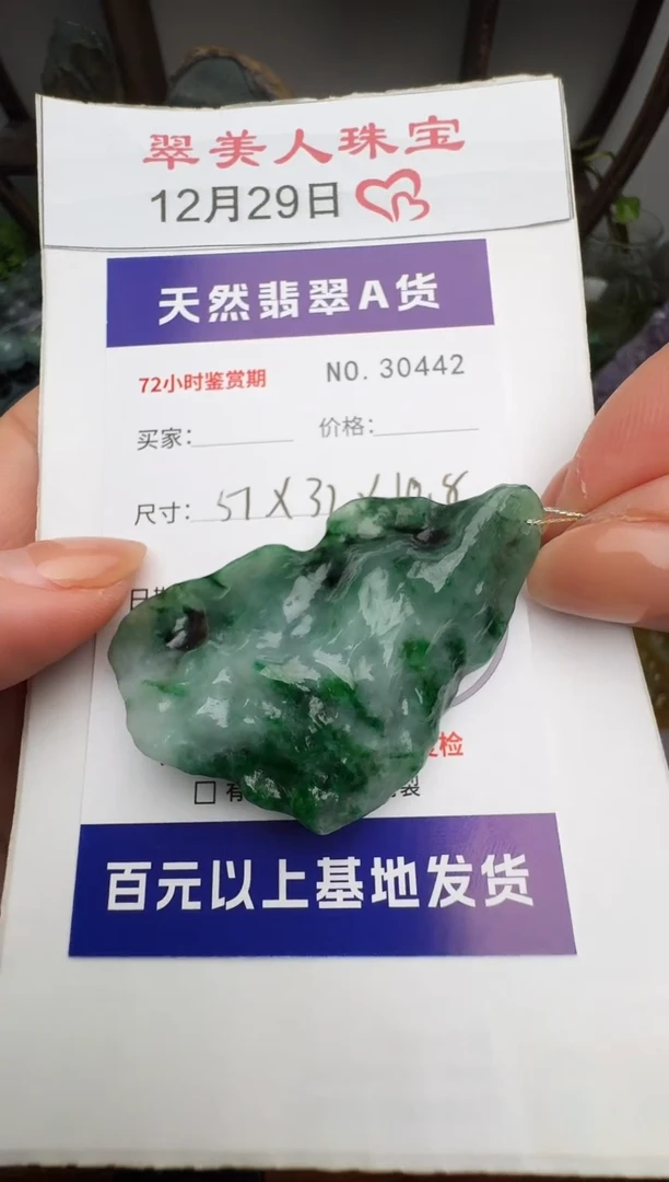 颈饰未镶嵌翡翠原石30442