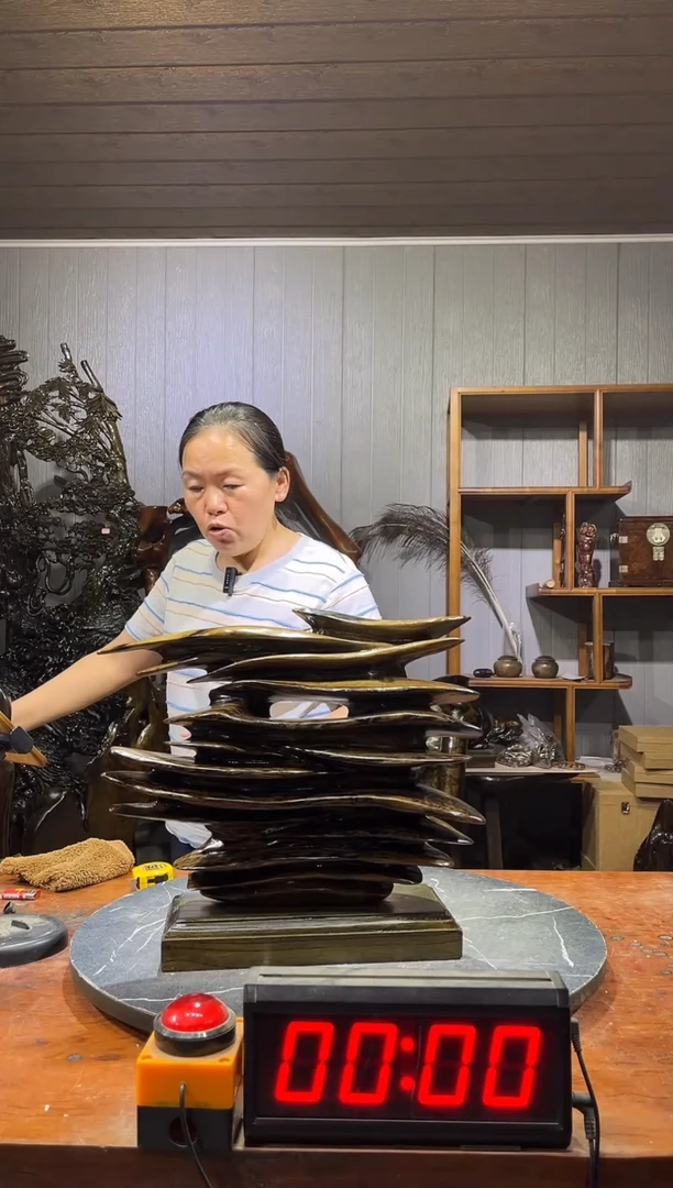 金丝楠用****5步步高升摆件