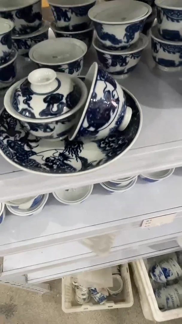 盖碗景德镇手工手绘陶瓷