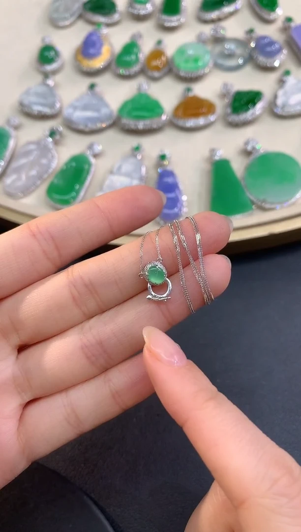 套链18K金镶嵌翡翠套链A1|2980