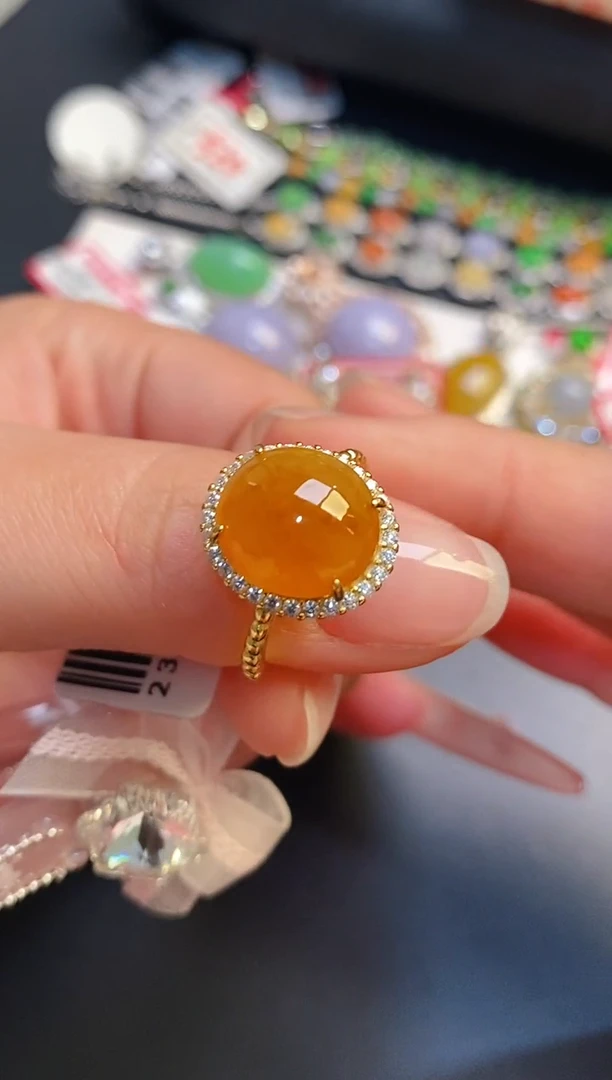 银S925镶嵌戒指翡翠天然