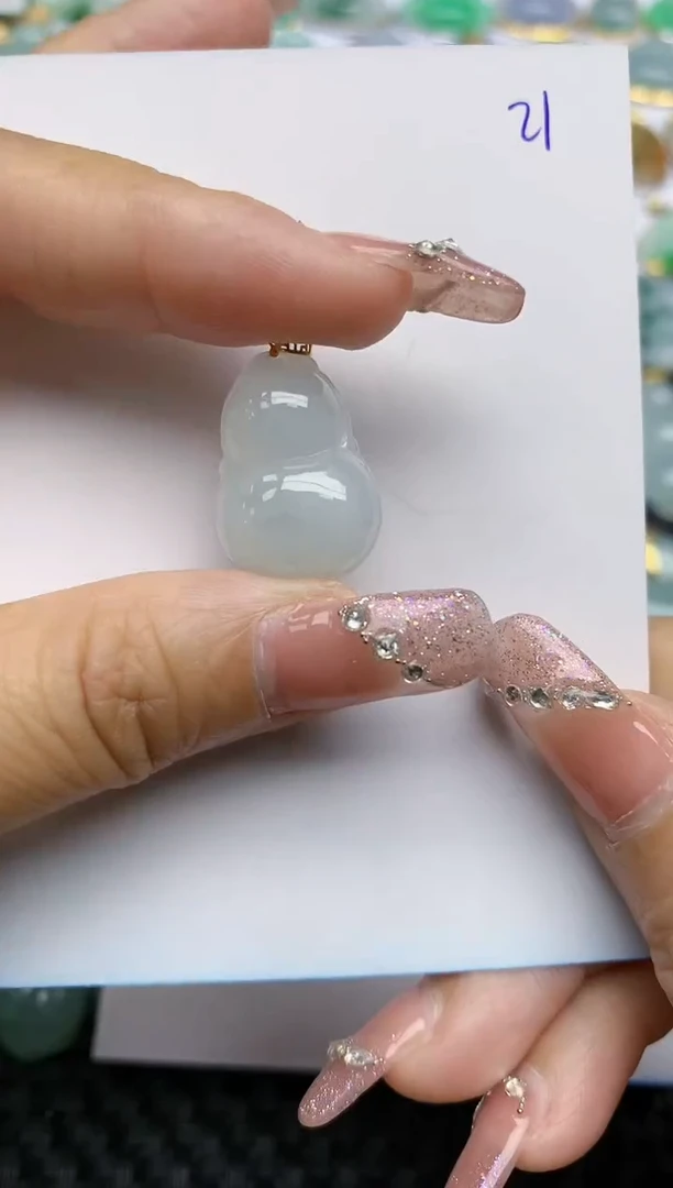 【闪购商品】翡翠颈饰18K金镶嵌天然A货翡翠 21