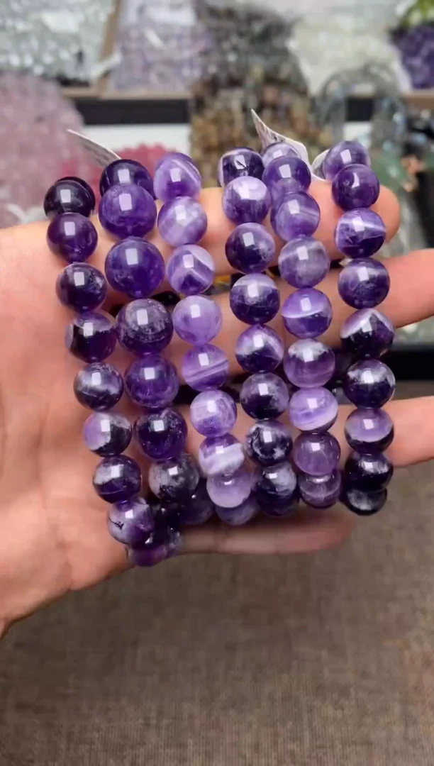 水晶手链未镶嵌巴西梦幻紫水晶10MM