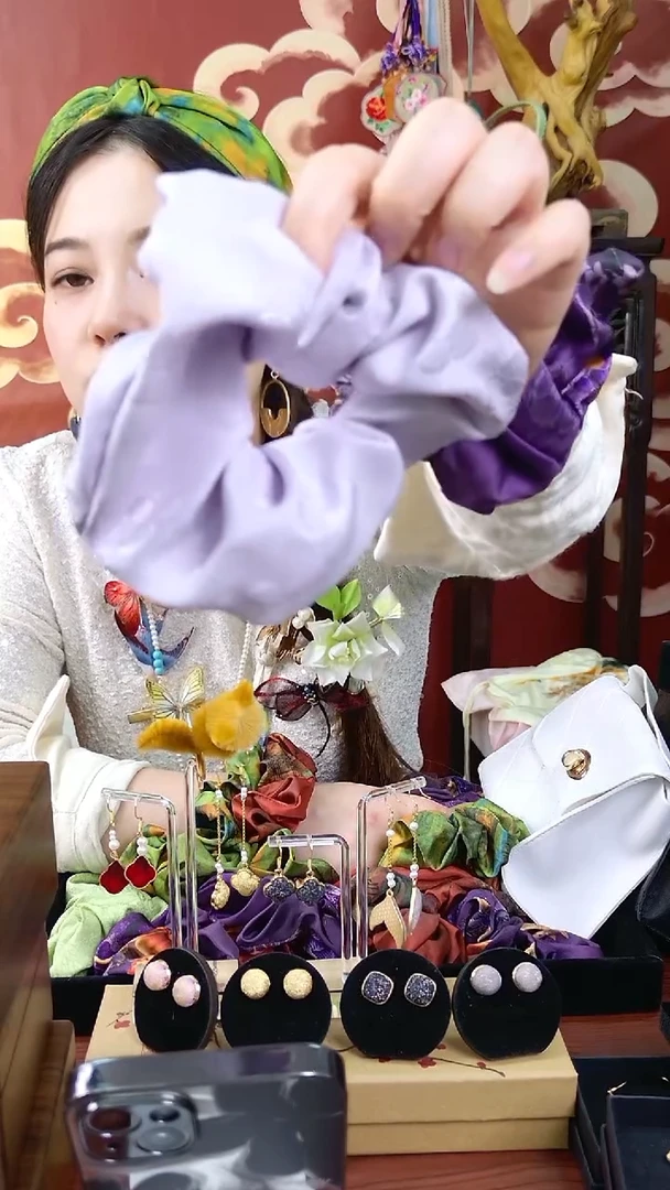 纯铜合金琉璃非遗香云纱发圈