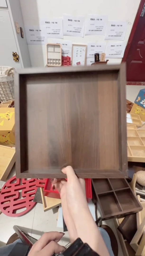 27*27胡桃色正方形托盘微瑕拍下不退不换无售后