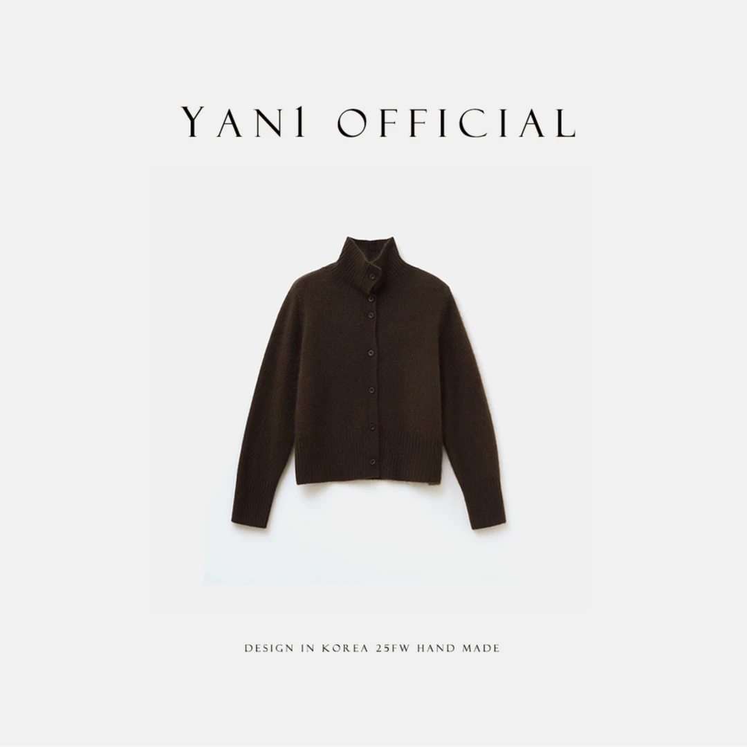 Yan1Design/妍妍【羊绒开衫】25秋冬高领长袖百搭绵羊毛毛针织衫