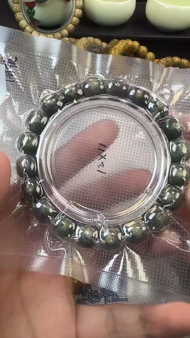 手串星月菩提10石玉料糯冰单圈12×11高透精工福利