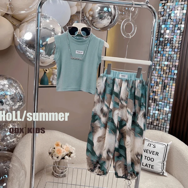 儿童潮流夏季背心+防蚊裤套装个性男女宝同款套装