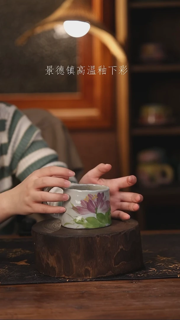 陶瓷景德镇高温釉下手绘陶瓷@L081@