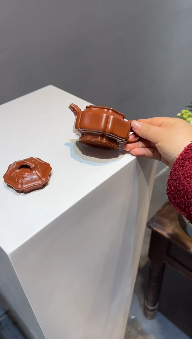 茶壶紫砂@**志六方海棠双线竹鼓