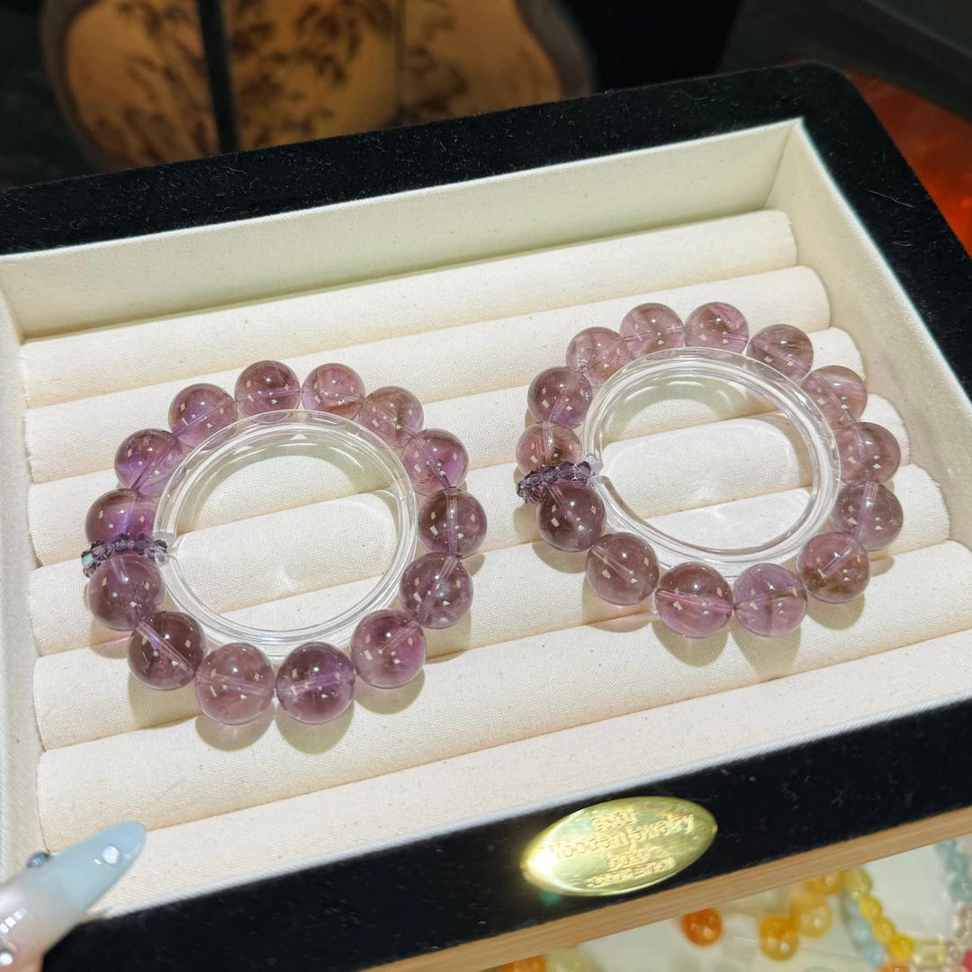 【紫水晶手链G133】天然紫水晶手串女款串珠颜色微差多样性发其一