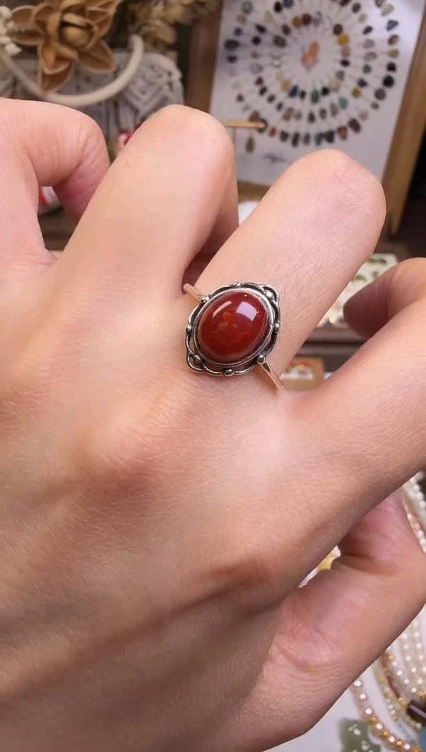 未镶嵌南红玛瑙戒指戒指