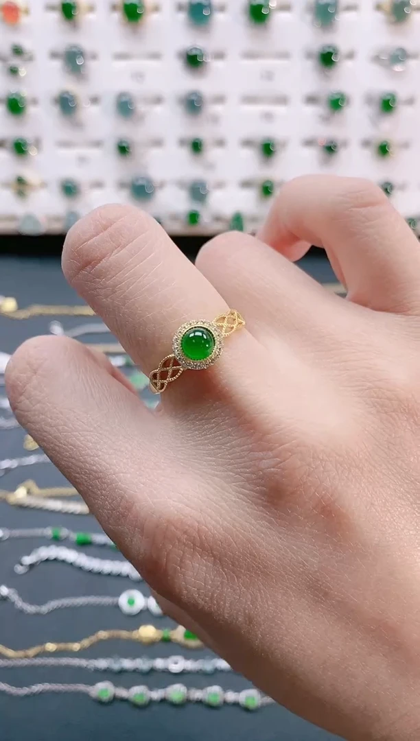 【闪购商品】翡翠戒指银S925镶嵌天然翡翠