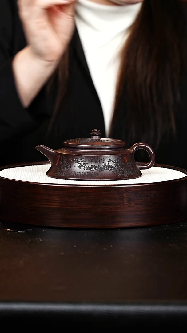 茶壶紫砂斗笠壶