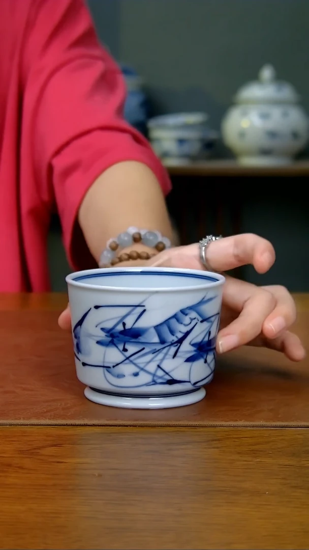 陶瓷虾趣融天杯