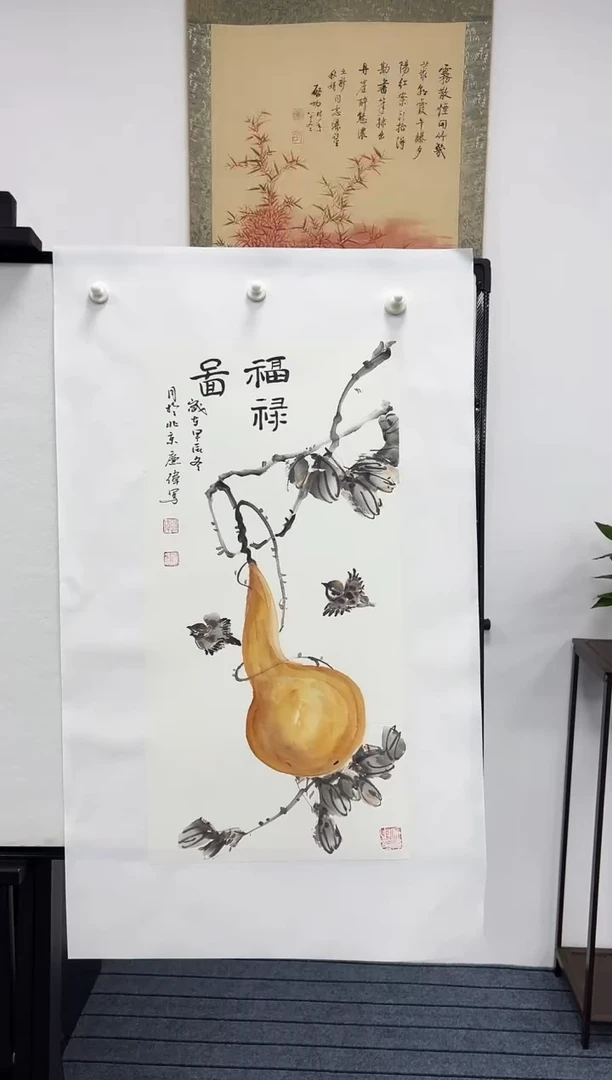 国画国画作品二个平尺随机