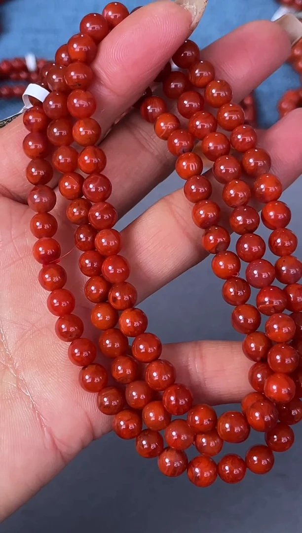 未镶嵌手串南红玛瑙N07凉山瓦西料柿子妖火焰多圈