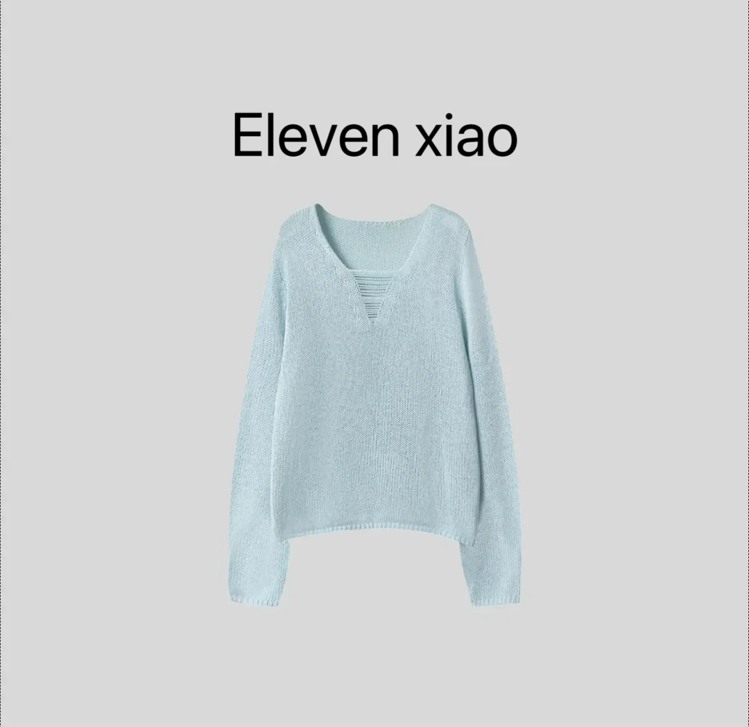 Eleven xiao 26RR56356 天丝亚麻新款春秋宽松显瘦长袖套头罩衫
