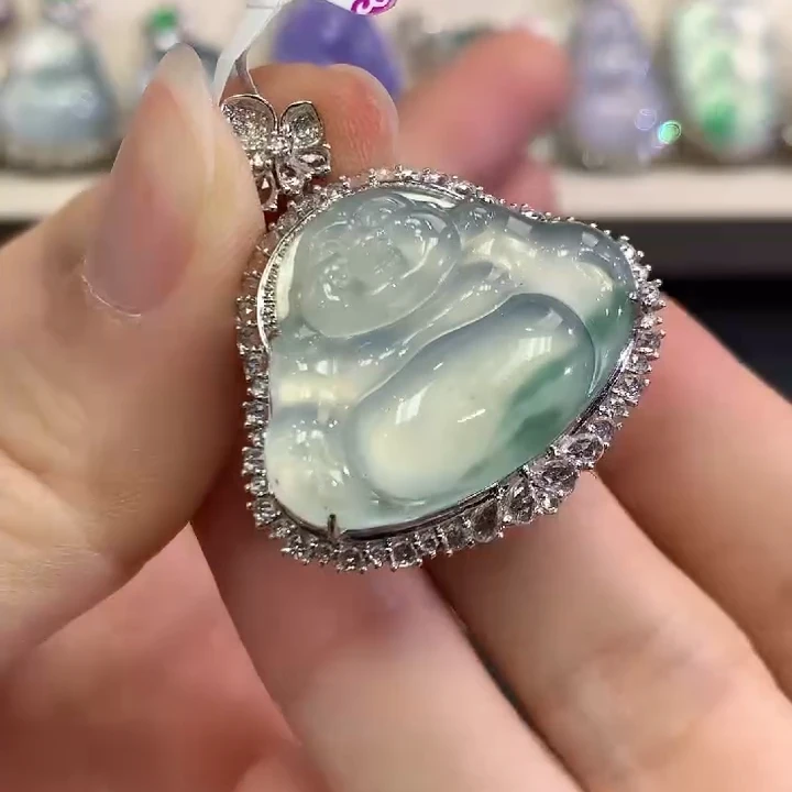 翡翠颈饰18K金镶嵌C85 总价16800 补款6800