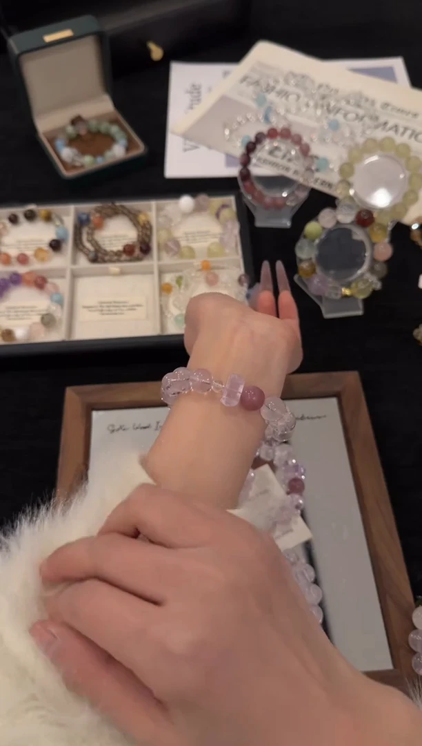 未镶嵌手链水晶紫阿赛x3033