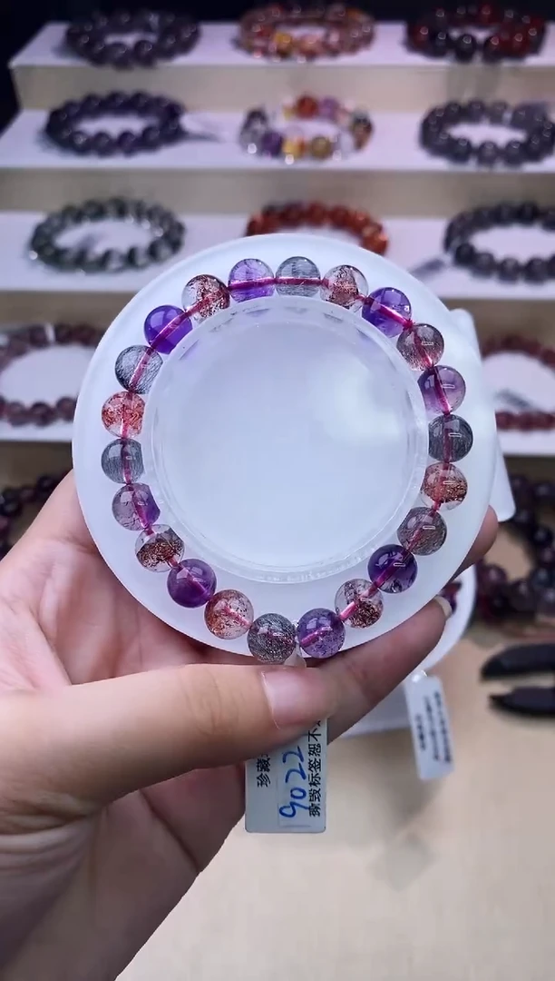 水晶手链未镶嵌黑加仑超七单圈8m+