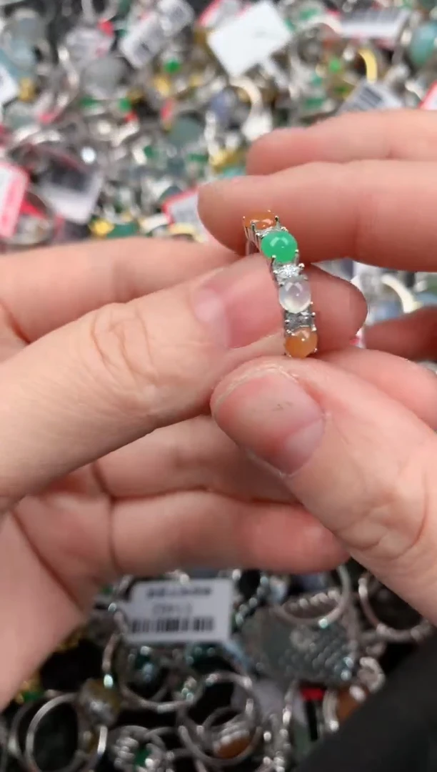 银S925镶嵌戒指翡翠10                  3