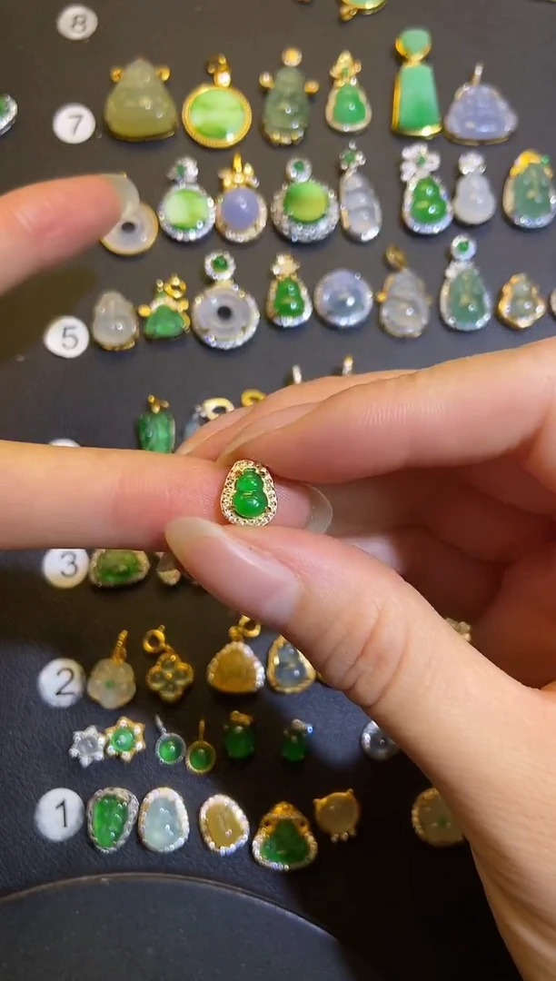 吊坠(不含链)银S925镶嵌翡翠1