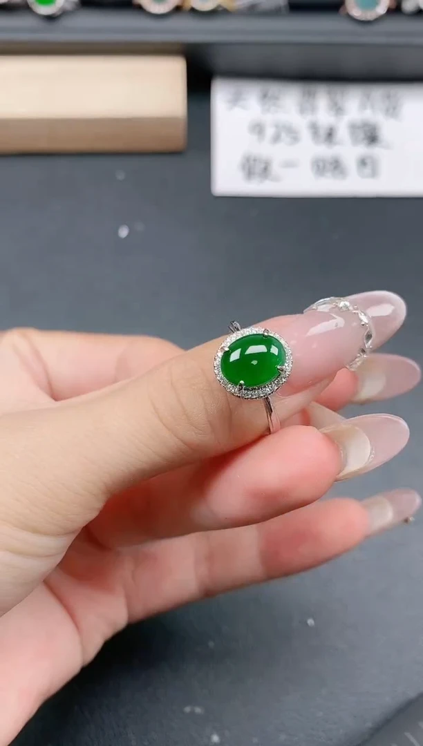 银S925镶嵌戒指翡翠11111