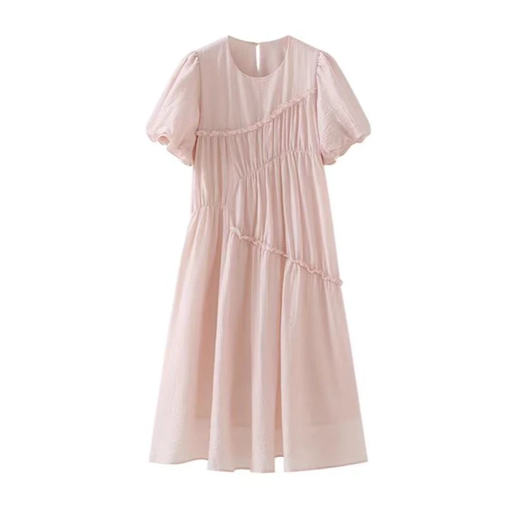 【马琦尧专属】木耳边短袖连衣裙9615