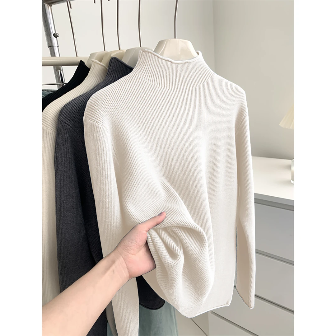 半高领毛衣女款爆款2025新款洋气内搭女打底衫胖mm宽松显瘦针织衫